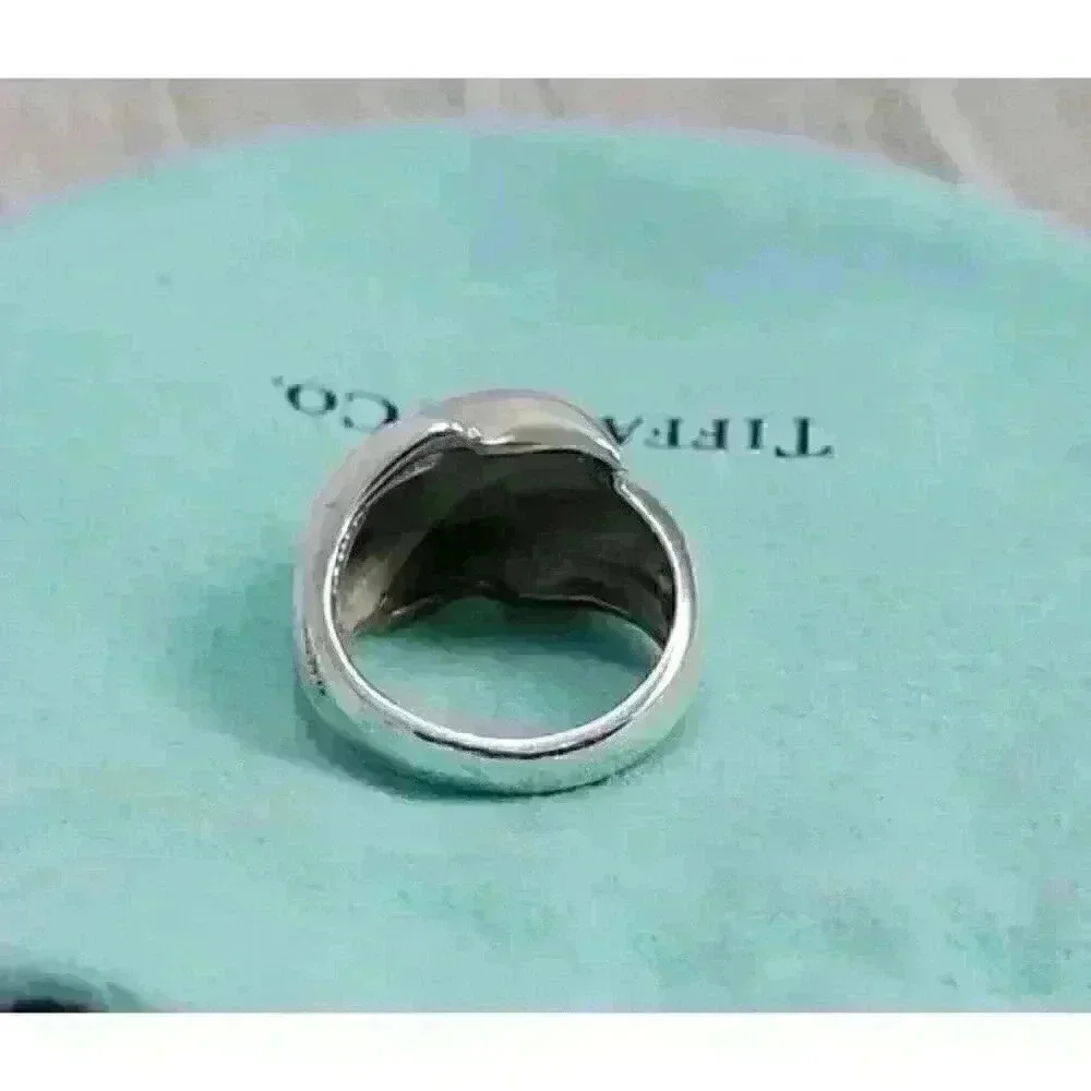 Tiffany & Co Sterling Silver 18kt Yellow Gold Shrimp Ring Size 5